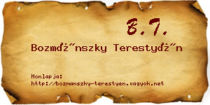 Bozmánszky Terestyén névjegykártya